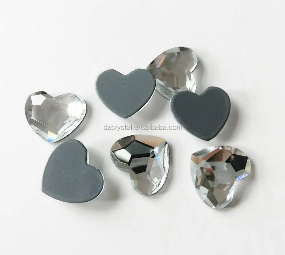 Wholesale Crystal Love Heart Shape Fancy Hot Fix Rhinestones For Clothing
