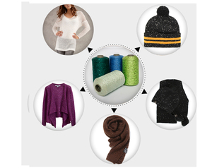 Bán Nóng Pha Trộn Fancy Sợi Phản Quang <span class=keywords><strong>Sequin</strong></span> Sợi Với Bông Và Bạc Kim Loại Sợi - Product Image 4