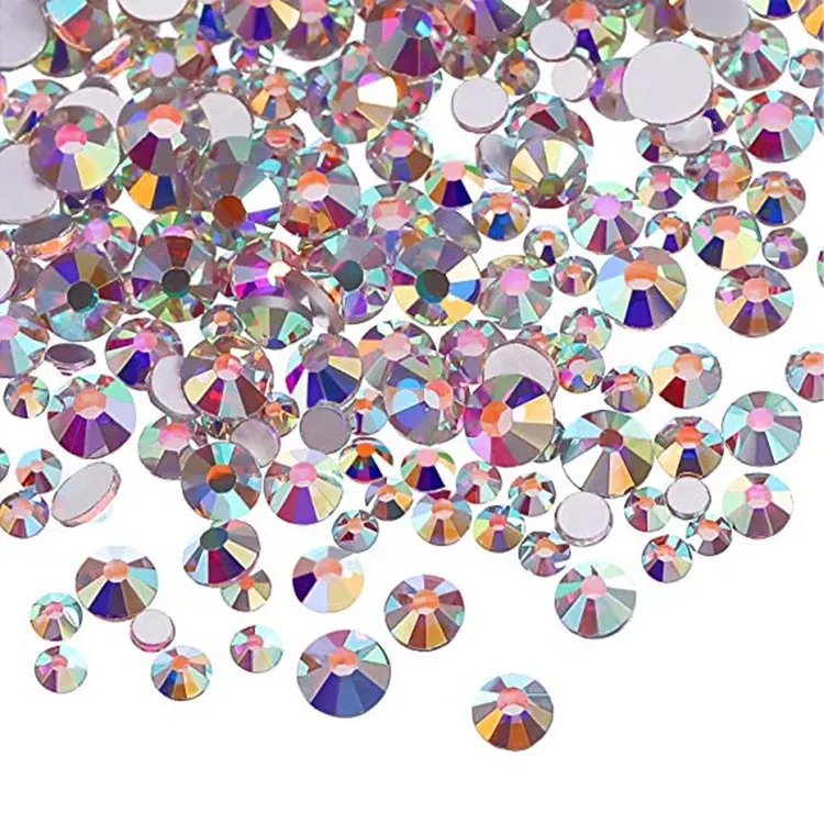 Цветные полимерные свободные кристаллы <span class=keywords><strong>AB</strong></span> круглые драгоценные камни Дизайн ногтей смешанные Стразы для ногтей с плоской задней стороной