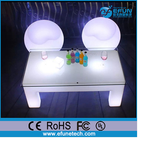 Color RGB led mesa de <span class=keywords><strong>bar</strong></span>, mesa de restaurante de plástico en forma de flor led mesa de comedor - Product Image 1