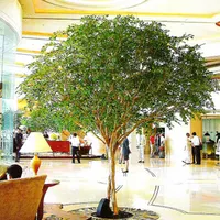 Grand arbre en banan d'ornement vert everver, plante artificielle décorative, aménagement paysager aquatique