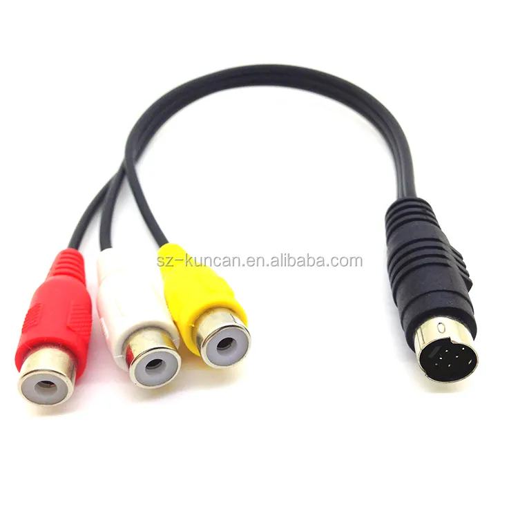 3.5mm erkek Stereo jak/din kabloları 3 in 1 RCA fiş erkek kadın Stereo Ses Kablosu CD DVD Amplifikatör mikser DJ PA