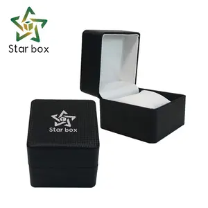 单个优质PU皮革手表收集盒塑料皮革包装手表批发礼品盒带纸套和盒子