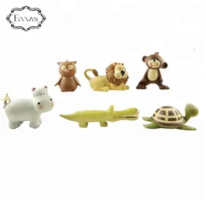 Customized Mini cute 수지 동물 뚱 원숭이 turtle lion 악어 owl 동상 sets