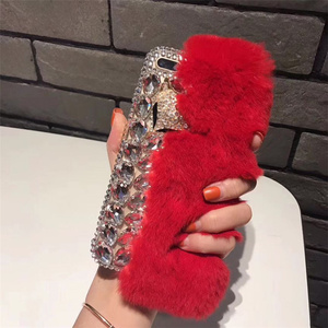 Custodia per Telefono alla Moda con Testa di Volpe in Cristallo e Pelliccia per iPhone 6 6s - Product Image 5