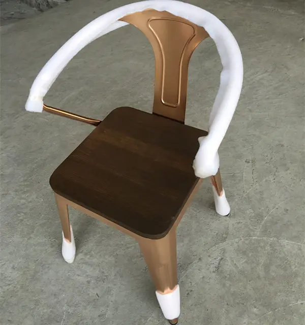 Latest Design Rose Gold Iron Metal Material Garden Chair Specific Use Cafe Chairs for Rent