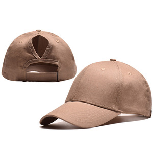 Casquette de baseball pour femmes, kaki, personnalisé, en maille, queue de cheval - Product Image 1