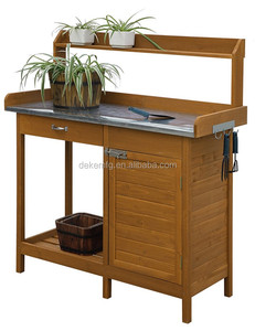 Table d'empotage en bois classique avec table étanche en métal avec étagère à tiroir d'armoire pour l'extérieur - Product Image 2