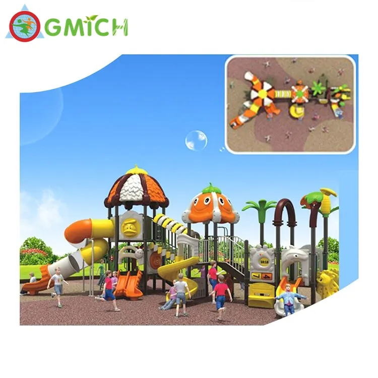 Colorful kids children playground park tube slide plastic games for kids JMQ-G040A