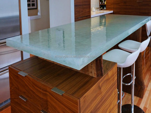 Frosted Thick Transparent Glass Ambry Countertop