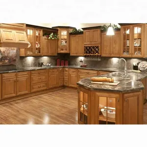 Amerikaanse aangepaste woondecoratie keukenkast beste kwaliteit solid kersenhout keuken ontwerp
