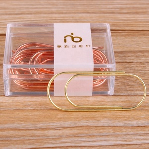 Clip géant en métal standard pour papier 50x20mm or rose et or - Product Image 3