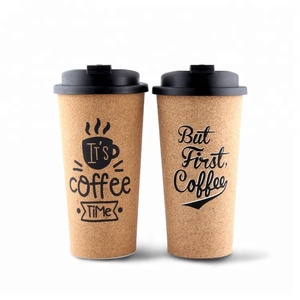Taza de café de plástico de corcho reutilizable, taza de café portátil <span class=keywords><strong>con</strong></span> tapa, promoción de nuevos productos - Product Image 3