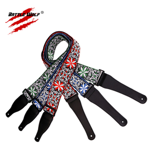 Wholesale Woven Jacquard Weave Different Style Wear Resisting Real <strong>Leather</strong> Ends <strong>Strap</strong> for <strong>Guitar</strong> <strong>Strap</strong> - Product Image 3