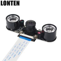 Lonten más nuevo para Raspberry Pi 4 cámara de visión nocturna 5MP OV5647 Eye Webcam cámara de vídeo de 130/160 grados para Raspberry Pi 3 modelo