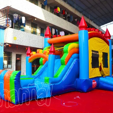 नई डिजाइन कॉम्बो कूद महल उछाल घर कूद बाधा बाउंसर जम्पर कूद स्लाइड के साथ inflatable महल कॉम्बो बाउंसर