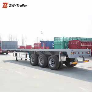 Customized flat deck 13.5m flatbed semi trailer for sale in philippines