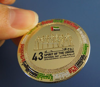 Pièces de monnaie en laiton personnalisées avec le drapeau de Dubaï pour la fête nationale des Émirats arabes unis, design 7 shaikhs, pour cadeaux nationaux