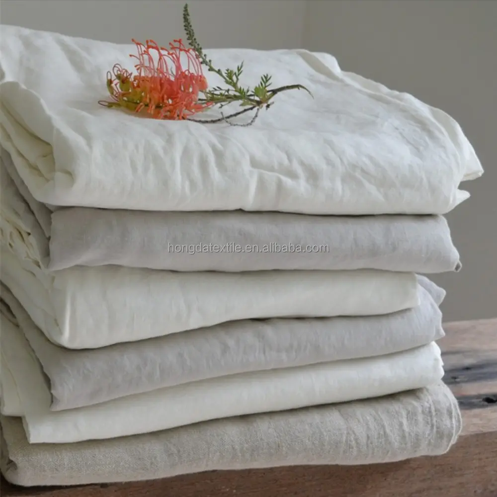 Batu/Vintage Dicuci Katun Linen Dicampur Bed Sheet