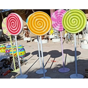 Decoraciones Navideñas de Fibra de Vidrio Impermeables y Anticorrosivas, Bastones de Caramelo Gigantes para Exteriores - Product Image 3