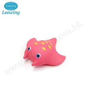 Jouet en plastique écologique poisson OEM PVC, vinyle, sur mesure, Logo imprimé, jeu de bain pour bébé, pied Animal de mer, poisson