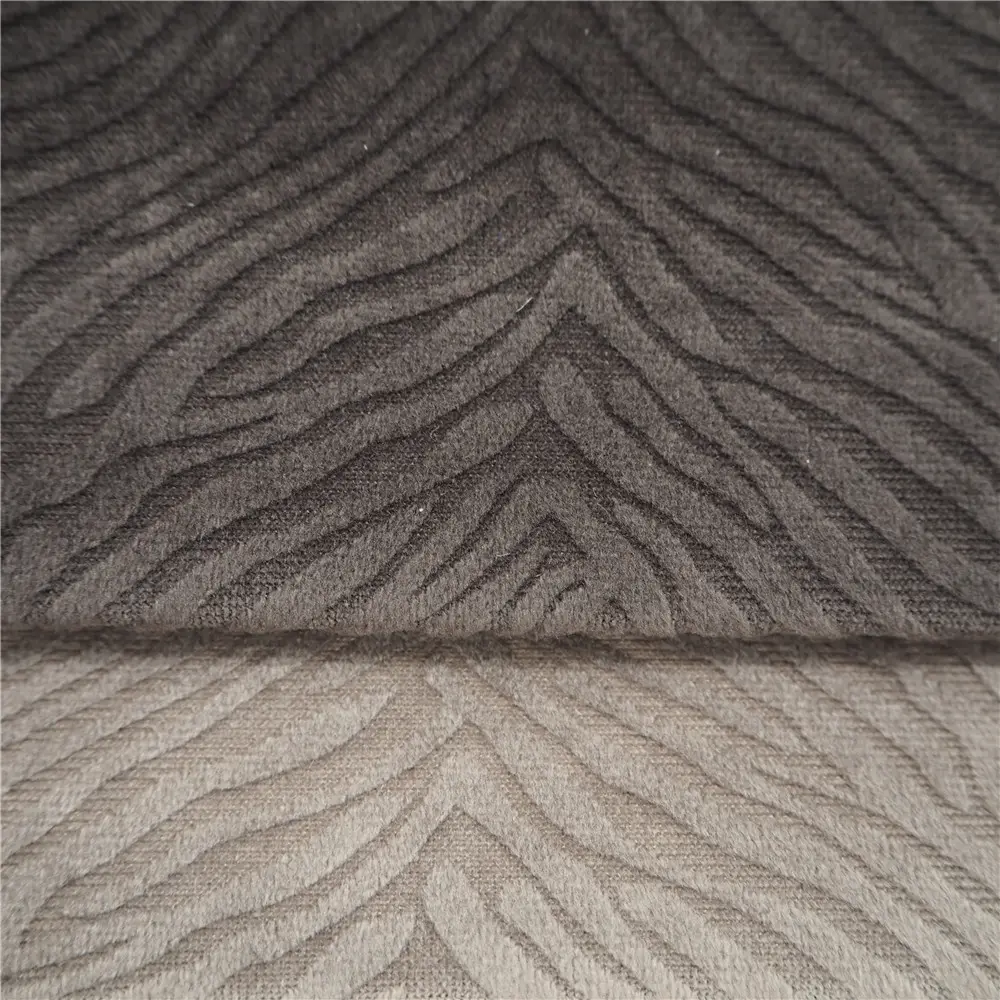 High quality burnout velour sofa upholstery fabric dark grey warp knitted Anti-wrinkle polyester upholstery fabric