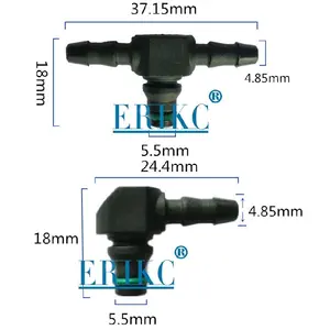 ERIKC-piezas de inyector diésel, Tubo de unión bidireccional de plástico con reflujo de aceite de retorno, tipo L para bosh 110 Series 10 unids/bolsa E1024071