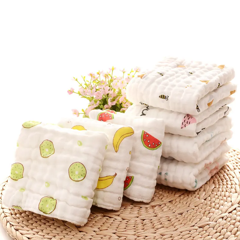 Nhà Máy Trực Tiếp Bán 100% Cotton Bé 6 Lớp Muslin Khăn Lau Bé Bib