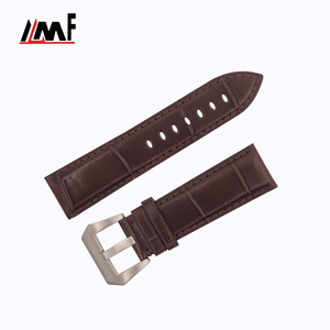 Fábrica Semi Mate Cuero de cocodrilo Patrón personalizado Durabilidad reemplazable Relojes Joyería Correas de reloj Acero inoxidable - Product Image 4