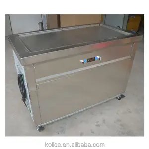 Kolice-máquina para hacer helados, sartén plana y rectangular, para hacer helados