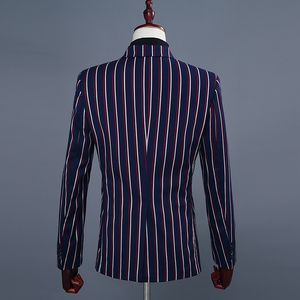 Costumes personnalisés pour hommes d'affaires deux pièces à rayures colorées en laine à double boutonnage - Product Image 6