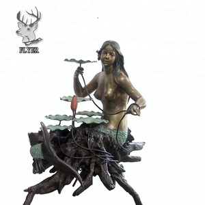 Décoration de natation en laiton sexy <span class=keywords><strong>sirène</strong></span> fontaine statue de jardin grandeur nature extérieure antique bronze <span class=keywords><strong>sirène</strong></span> statue fontaine à vendre - Product Image 5