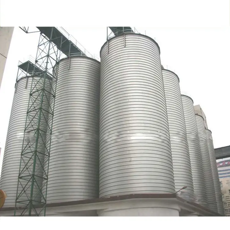Máquina de silo de grano de acero tipo costura espiral