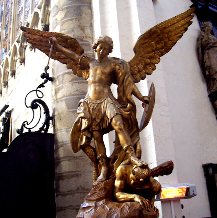 Beliebte Marmor Bronze Lebensgröße Saint Michael der Erzengel Statue