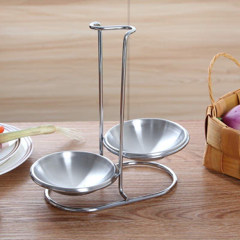 doppia ciotola in argento