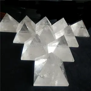 100mm big size natural rock clear quartz crystal singing pyramids energy generators