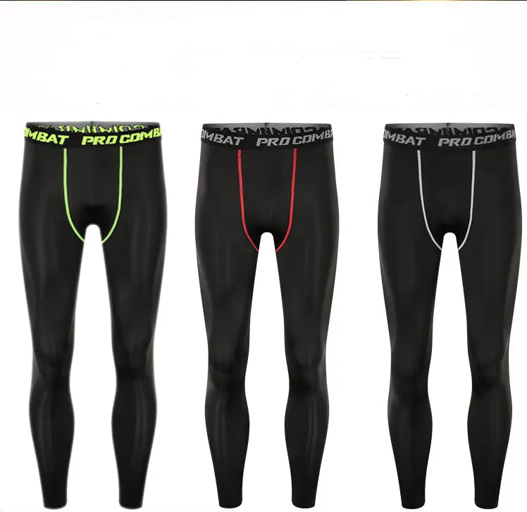 Компрессионные спортивные Леггинсы Мужские штаны для бега йоги фитнеса высокоэластичные тренировочные поглощающие пот дышащие быстросохнущие брюки
