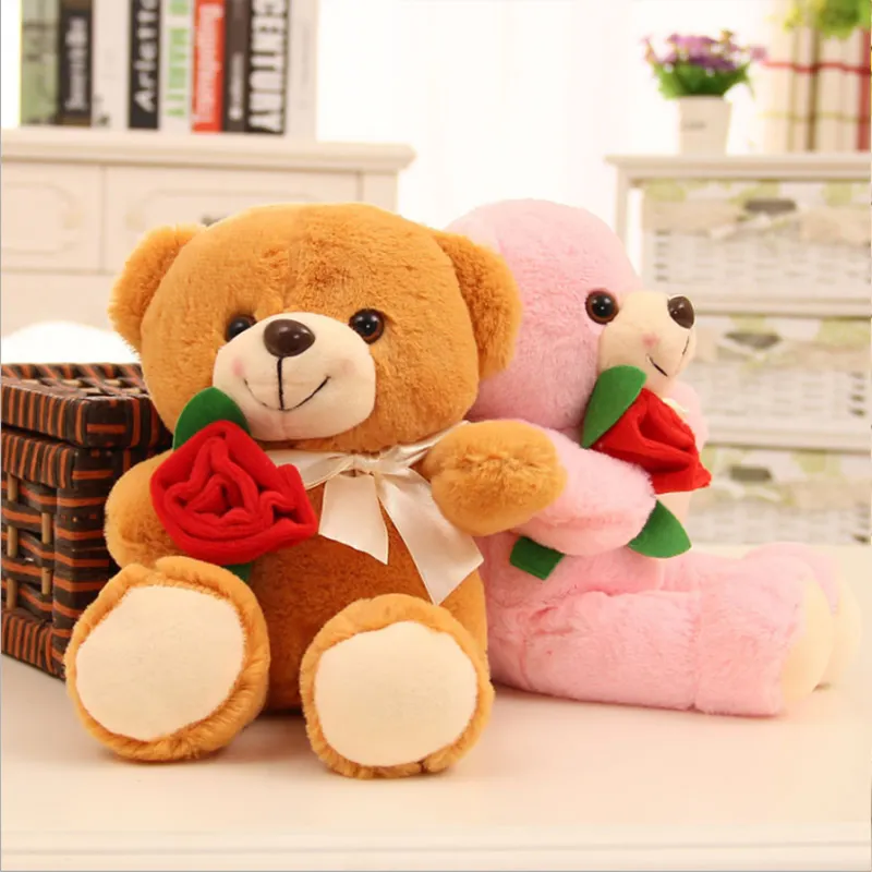 Presente de aniversário para namorada presente da promoção presente de casamento urso bonito com rosa