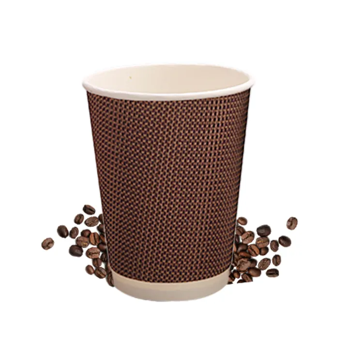 Ripple wall disposable vending coffee paper cups with lids and paper plates