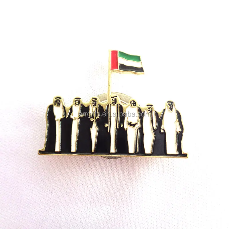 Badge logo de la journée nationale des émirats arabes unis, broche esprit de l'union eau 51st national day