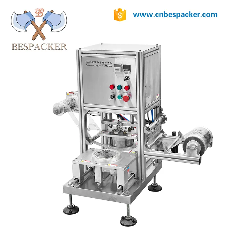 Bespacker BZD-95B Automatic manual plastic paper bottle tray disposable cup sealing sealer packing machine