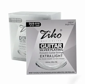 Ziko-Juego de cuerdas para guitarra acústica, enchapado en plata, 6 cuerdas, piezas para guitarra acústica, instrumentos musicales, 010, 011, 012