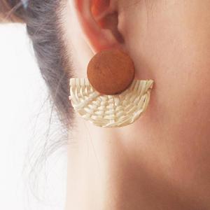 Perles en bois paille rotin <span class=keywords><strong>fantaisie</strong></span> <span class=keywords><strong>boucles</strong></span> <span class=keywords><strong>d</strong></span>'oreilles pour femmes bohême à la main <span class=keywords><strong>d</strong></span>éclaration <span class=keywords><strong>boucles</strong></span> <span class=keywords><strong>d</strong></span>'oreilles blanc marron bijoux de mode - Product Image 3