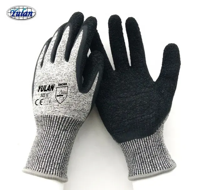 Yulan CR105 HPPE Liner With Smart Grip Latex Coating Glove Cut Proof Safety Gloves