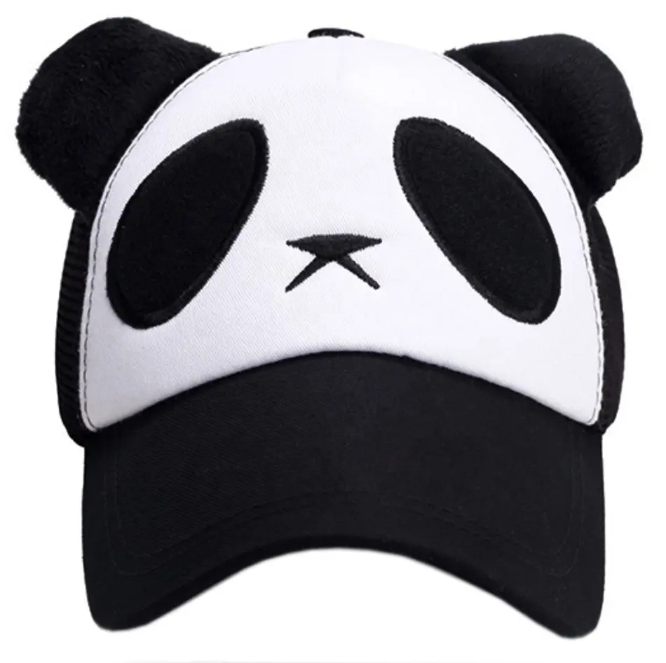 Adesivo bordado de algodão com 5 painéis, chapéu snapback bonito de panda