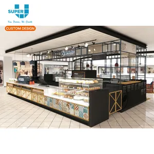 High Standard Wooden Dessert Food Kiosk Shopping Mall Design