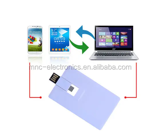 Yaratıcı çok fonksiyonlu 2 In 1 kartvizit şekli Android OTG 2.0 8G USB Flash sürücü taşınabilir akıllı USB bağlayın için akıllı telefon