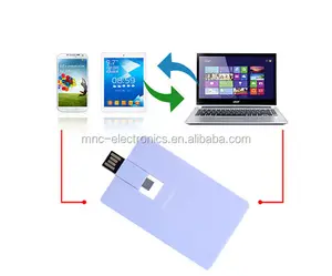 Multi função criativa 2 em 1 cartão de visita forma de android otg 2.0 8g usb flash drive conectar portátil usb para smartphone