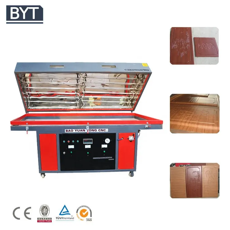 Wood working machinery/wood veneer vacuum membrane press machine for PVC film laminating wood furniture