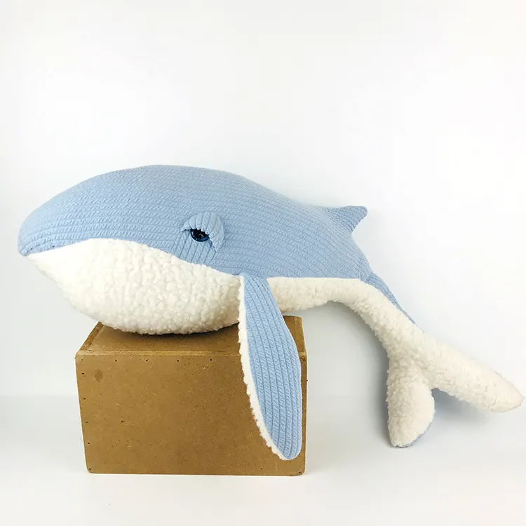34 Inch Custom Made Trang Trí Nội Thất Đáng Yêu Thú Nhồi Bông Đồ Chơi Blue Plush Whale Decor